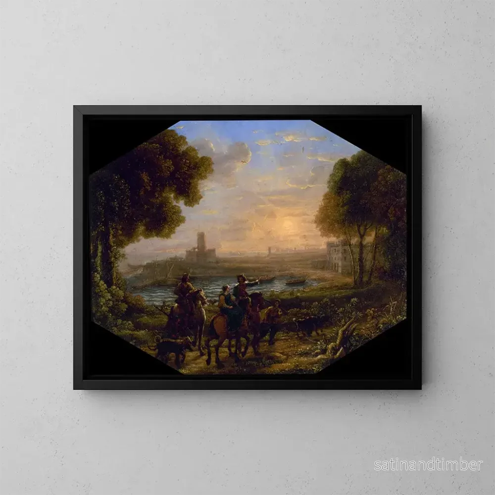 Reproduktion av målningen Landskap med hamnen i Santa Marinella – Claude Lorrain Reproduktion av målningen Landskap med hamnen i Santa Marinella – Claude Lorrain
