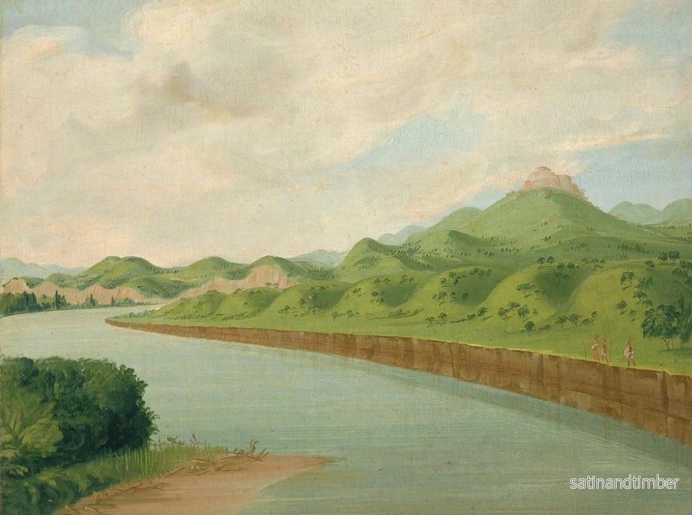 Reproduktion av målningen La tour à 1100 miles au-dessus de Saint-Louis - George Catlin - Bild 2