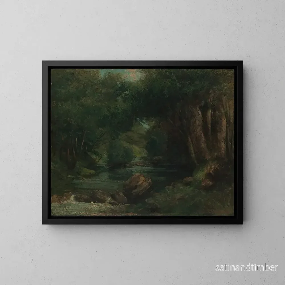 Reproduktion av målningen En bäck i skogen - Gustave Courbet