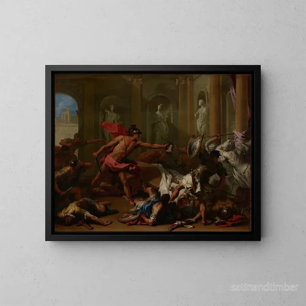 Reproduktion av målningen av Perseus som konfronterar Phineus med Medusas huvud – Sebastiano Ricci