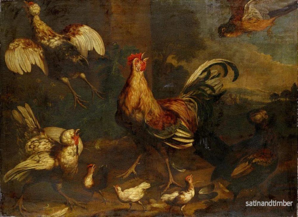Reproduktion av målningen av Commotion dans le poulailler - Melchior d'Hondecoeter - Bild 2