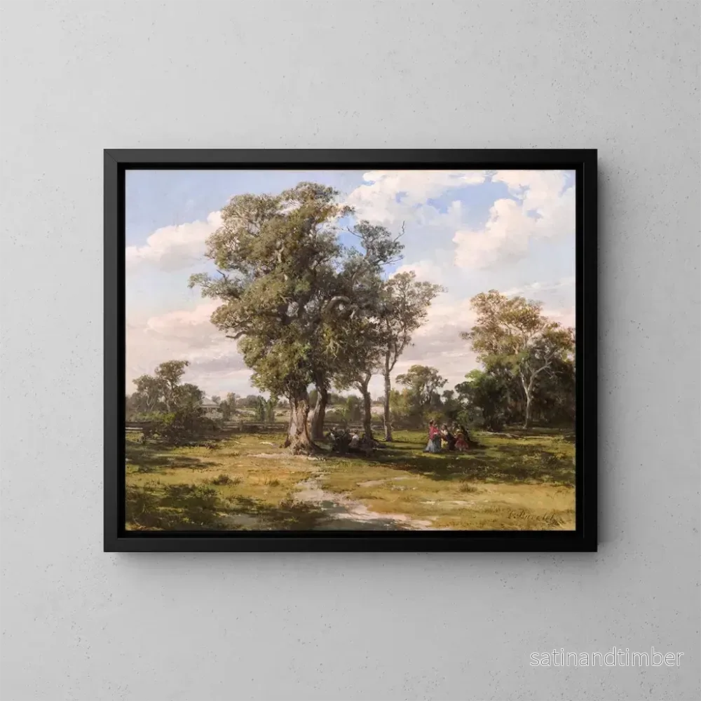 Reproduktion av målningen Parc de St Kilda - Louis Buvelot