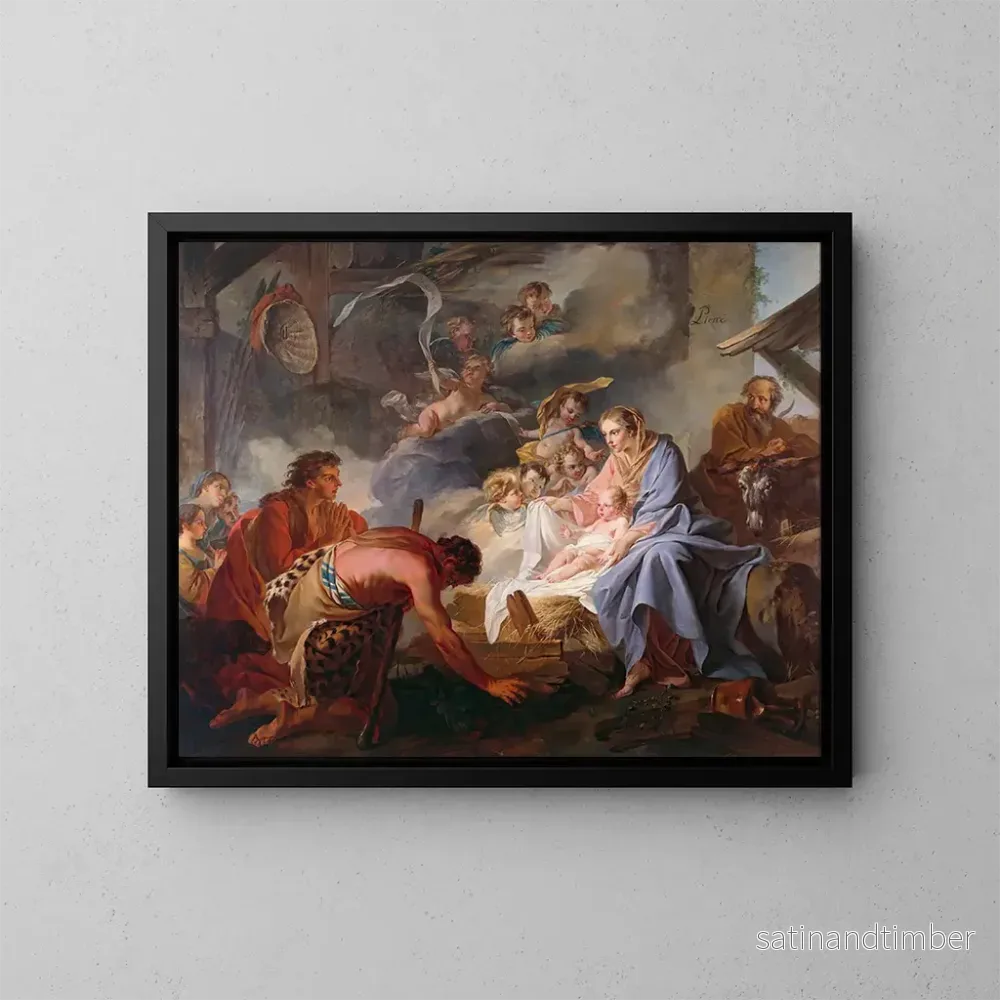 Reproduktion av målningen L'Adoration des bergers - Jean Baptiste Marie Pierre