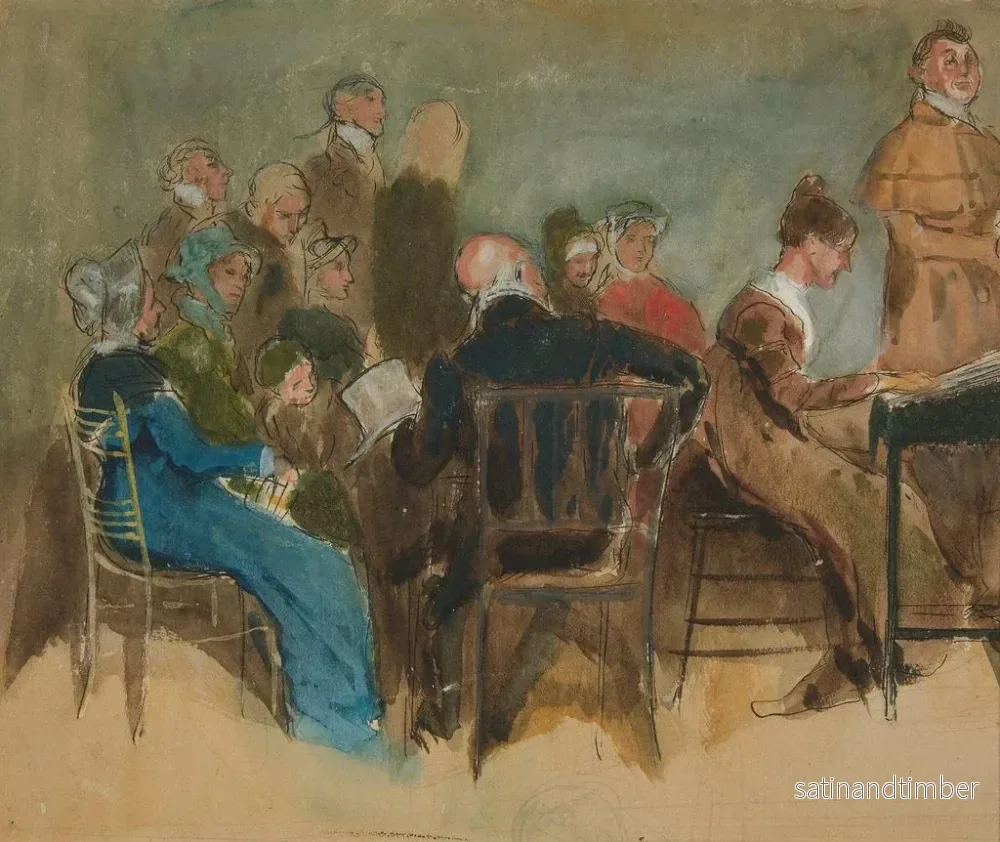 Reproduktion av målningen Skiss av kvinnor i ett interiör - Edwin Austin Abbey - Bild 2