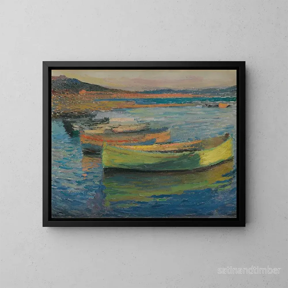 Reproduktion av målningen av Båtar nära Collioure - Henri Martin