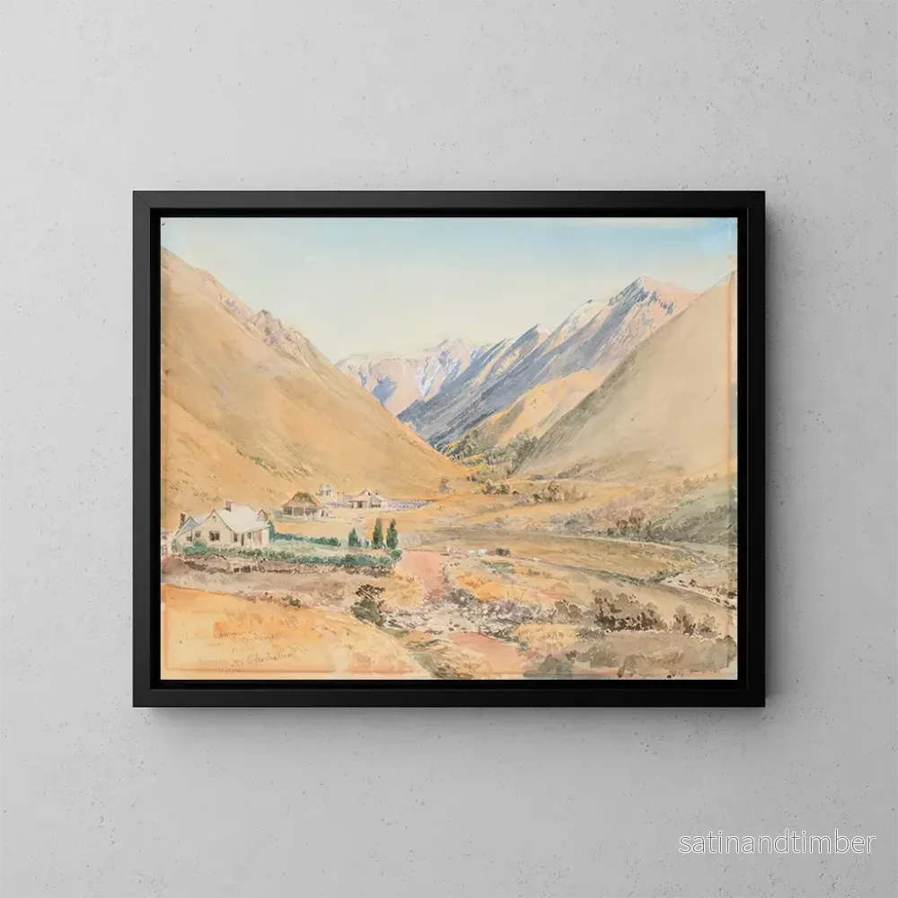 Reproduktion av målningen Station Benmore nära Porters Pass – Nicholas Chevalier Reproduktion av målningen Station Benmore nära Porters Pass – Nicholas Chevalier