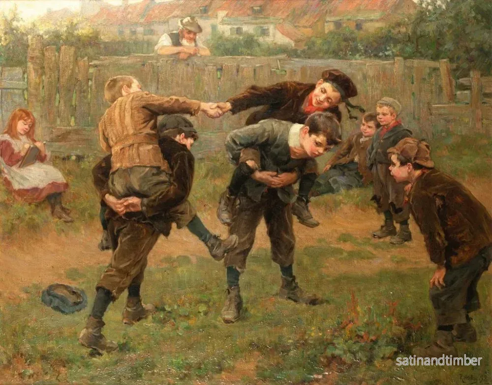 Reproduktion av målningen Le Tournoi - Ralph Hedley - Bild 2