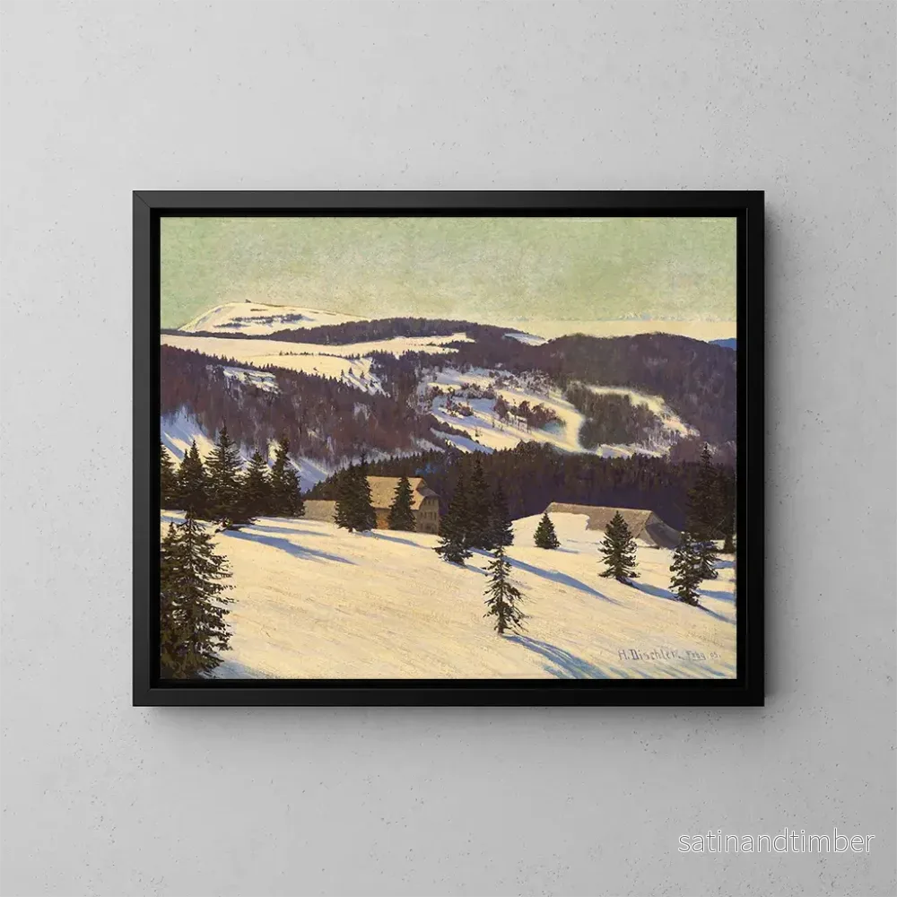 Reproduktion av målningen Mon refuge d'hiver, la cabane de Todtnau sur le Feldberg - Hermann Dischler