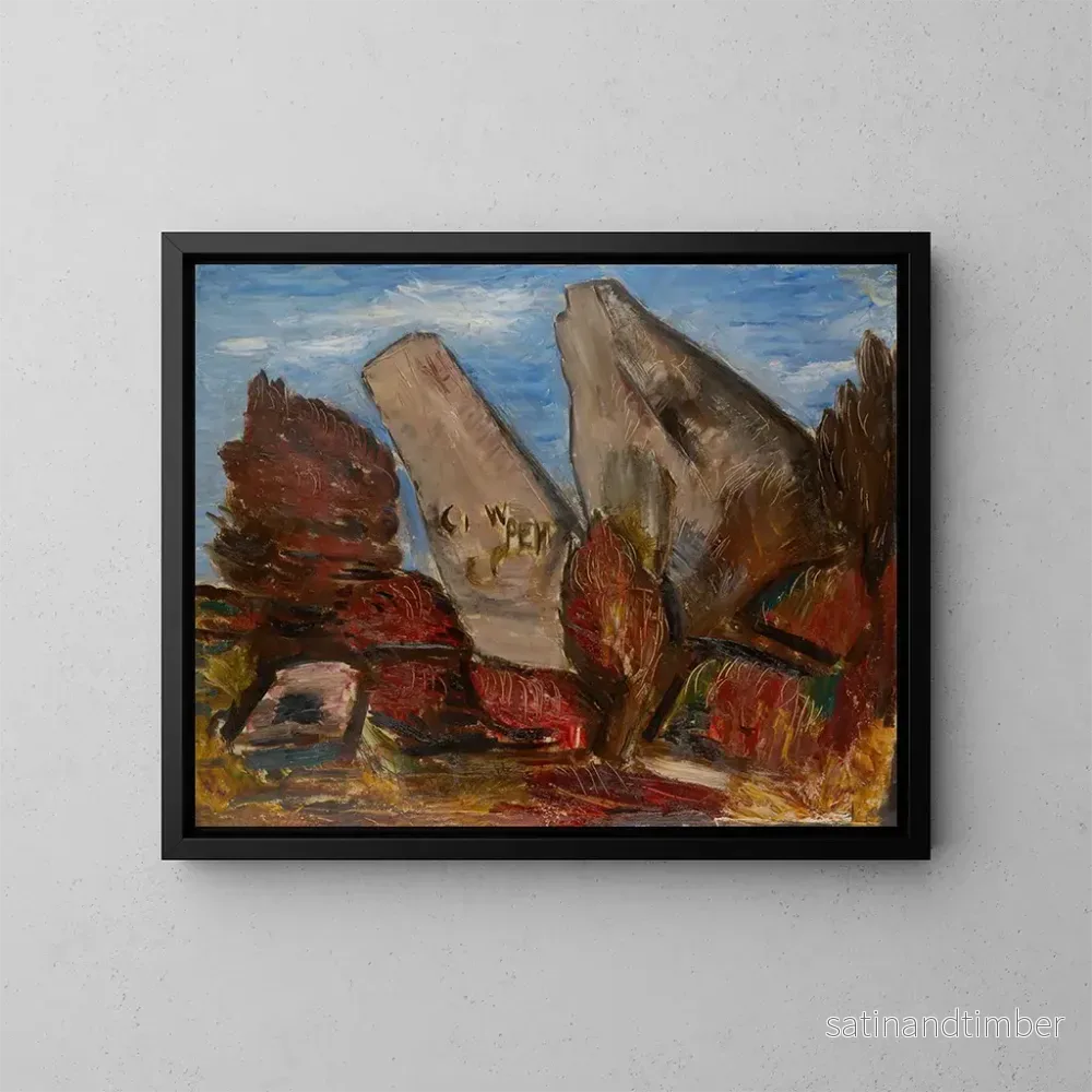 Reproduktion av målningen av Mâchoire de baleine, Dogtown Common, Cape Ann, Massachusetts – Marsden Hartley Reproduktion av målningen av Mâchoire de baleine, Dogtown Common, Cape Ann, Massachusetts – Marsden Hartley