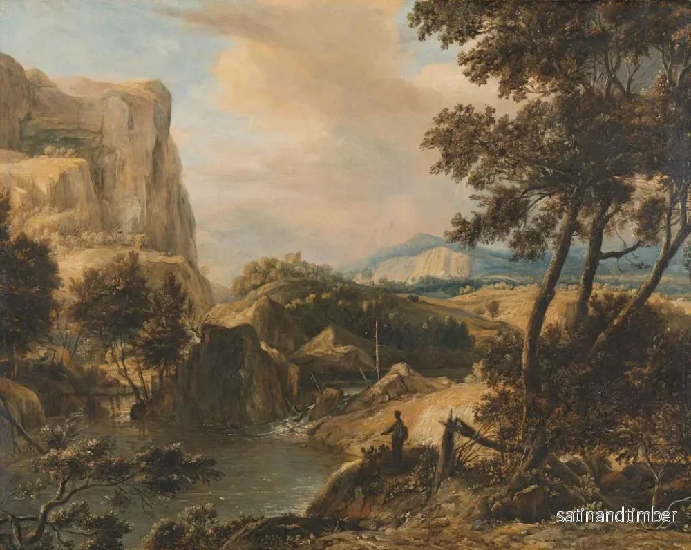 Reproduktion av målningen landskapsbild med berg och fiskare - Roelant Roghman - Bild 2