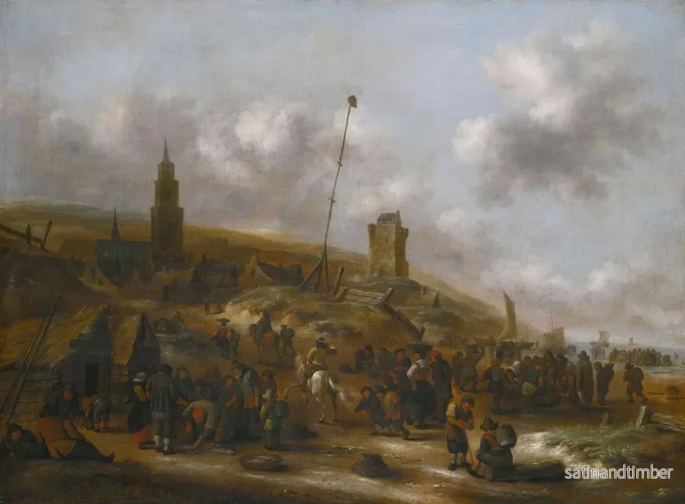 Reproduktion av målningen La plage de Scheveningen avec des pêcheurs déchargeant leur prise - Nicolaes Molenaer - Bild 2