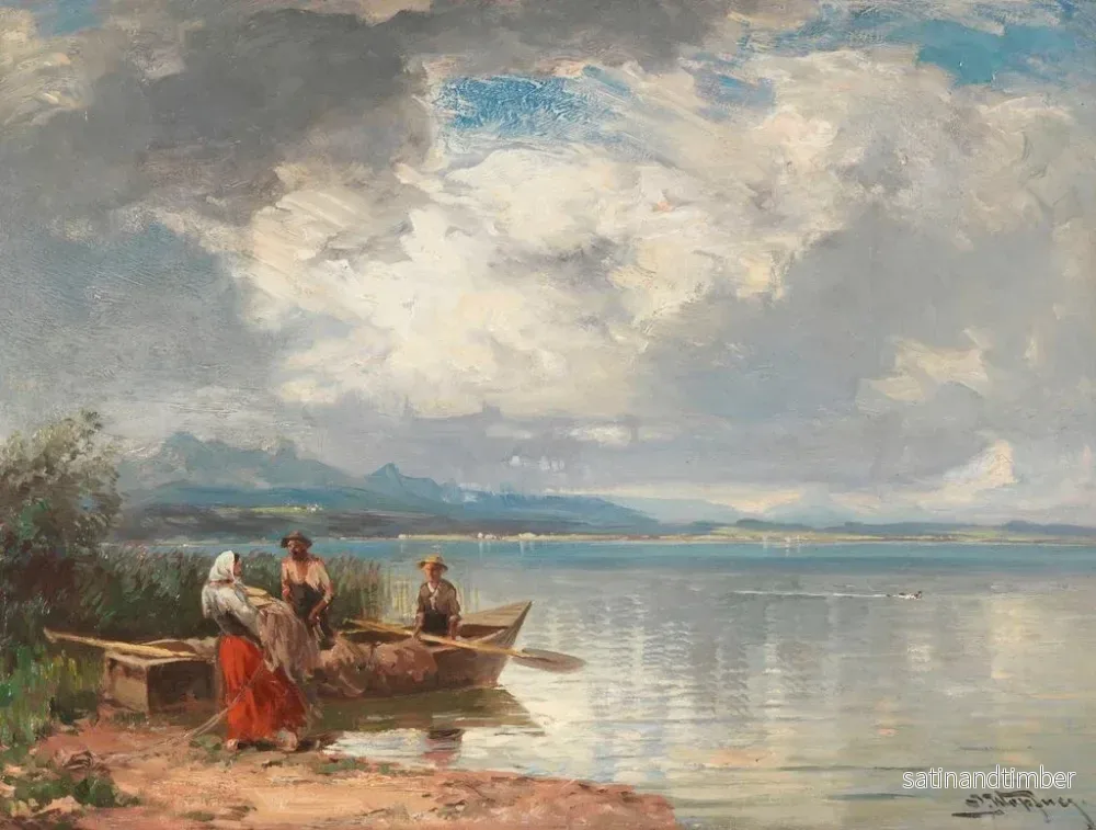 Reproduktion av målningen Fiskare vid Chiemsee - Joseph Wopfner - Bild 2
