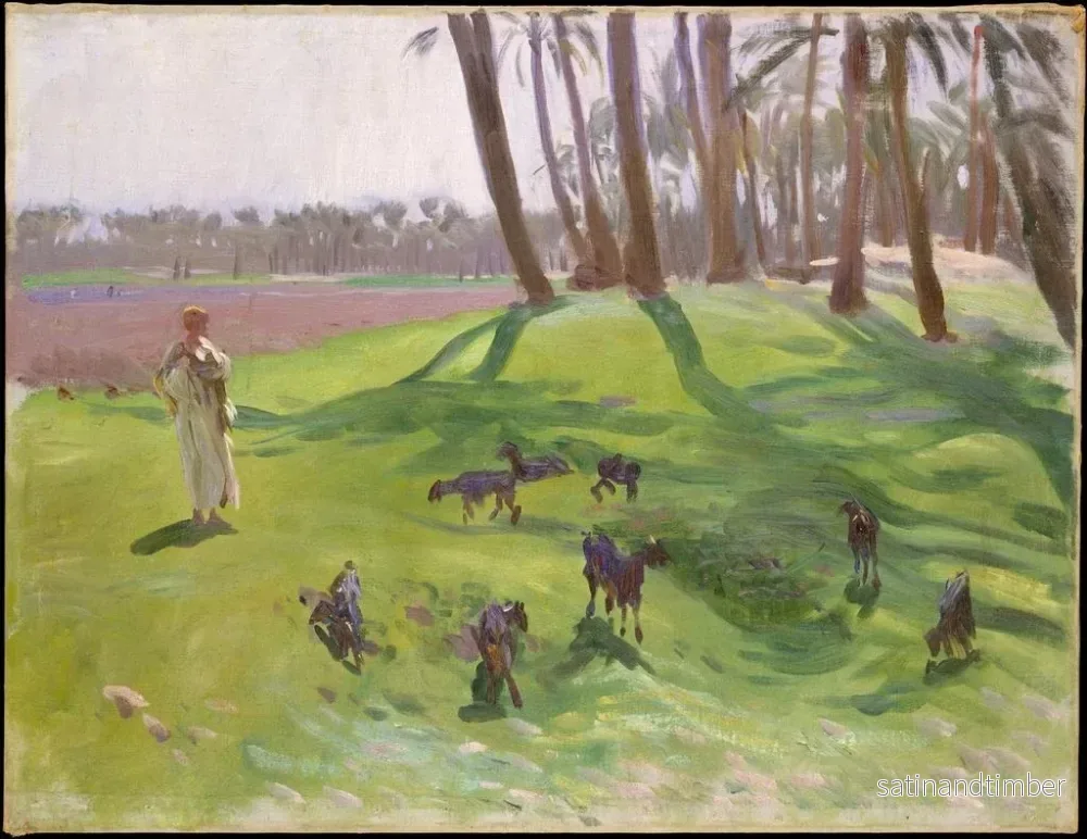 Reproduktion av målningen Landskap med en getbonde - John Singer Sargent - Bild 2