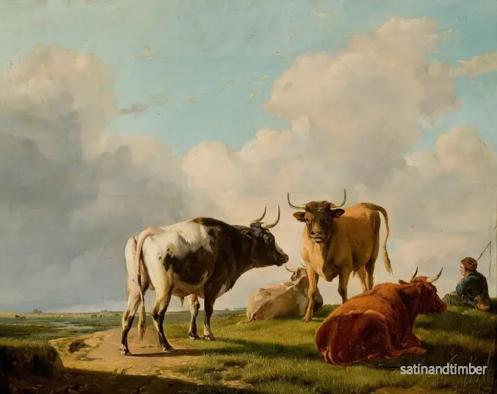 Reproduktion av målningen Vaches dans le pré - Eugène Joseph Verboeckhoven - Bild 2