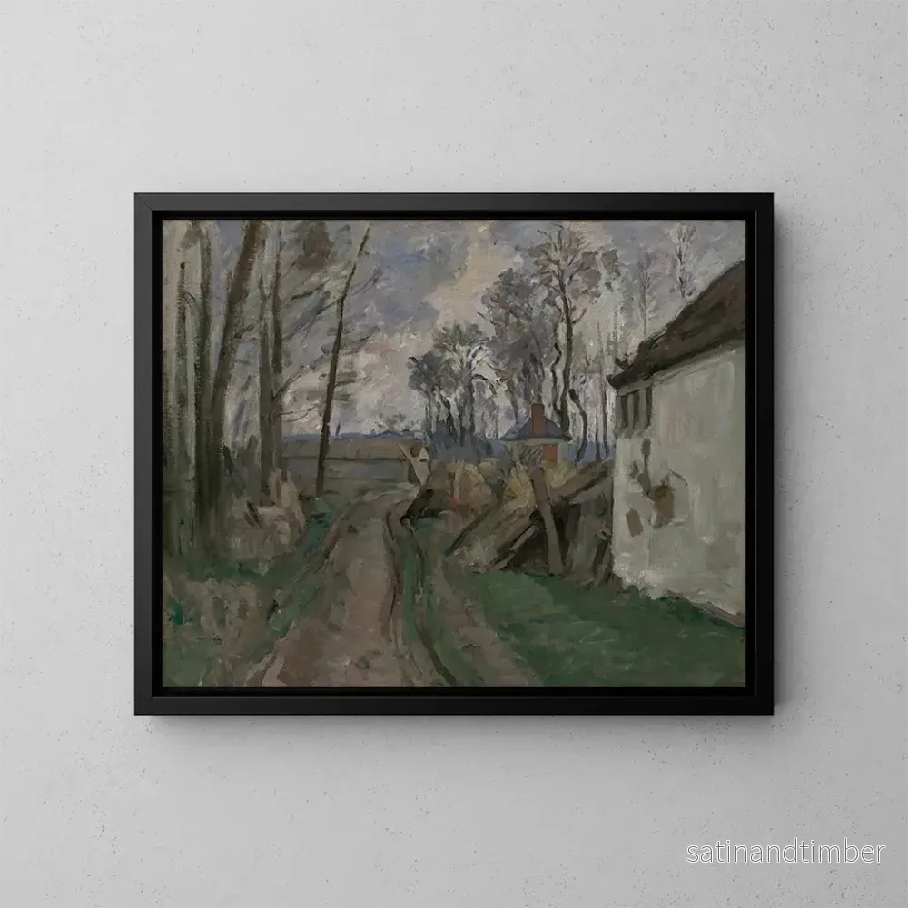 Reproduktion av målningen En landsväg nära Auvers - Paul Cézanne