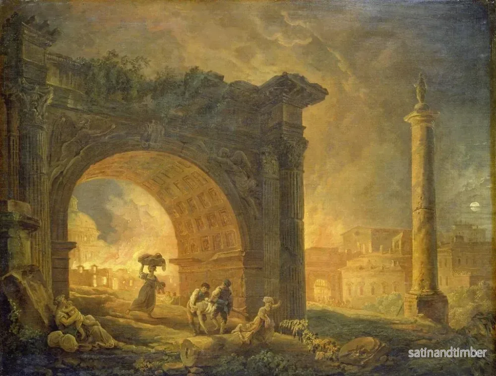 Reproduktion av målningen Ruins romaines - Hubert Robert - Bild 2