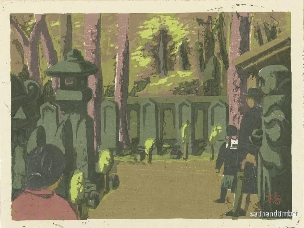 Reproduktion av målningen Cimetière de Sengakuji - Azechi Umetaro - Bild 2