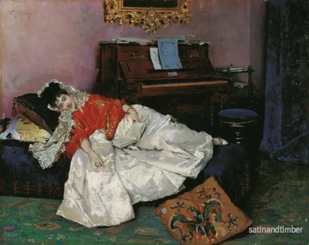 Reproduktion av målningen La lecture d'Aline Masson - Raimundo de Madrazo y Garreta - Bild 2