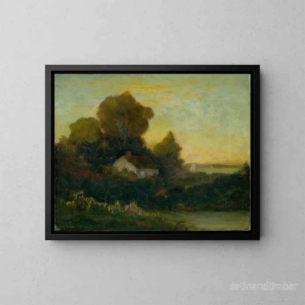 Reproduktion av målningen Maison sans titre dans les bois près du lac - Edward Mitchell Bannister