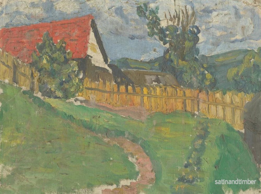 Reproduktion av målningen Studie av ett landskap med ett hus - Frida Konstantin - Bild 2