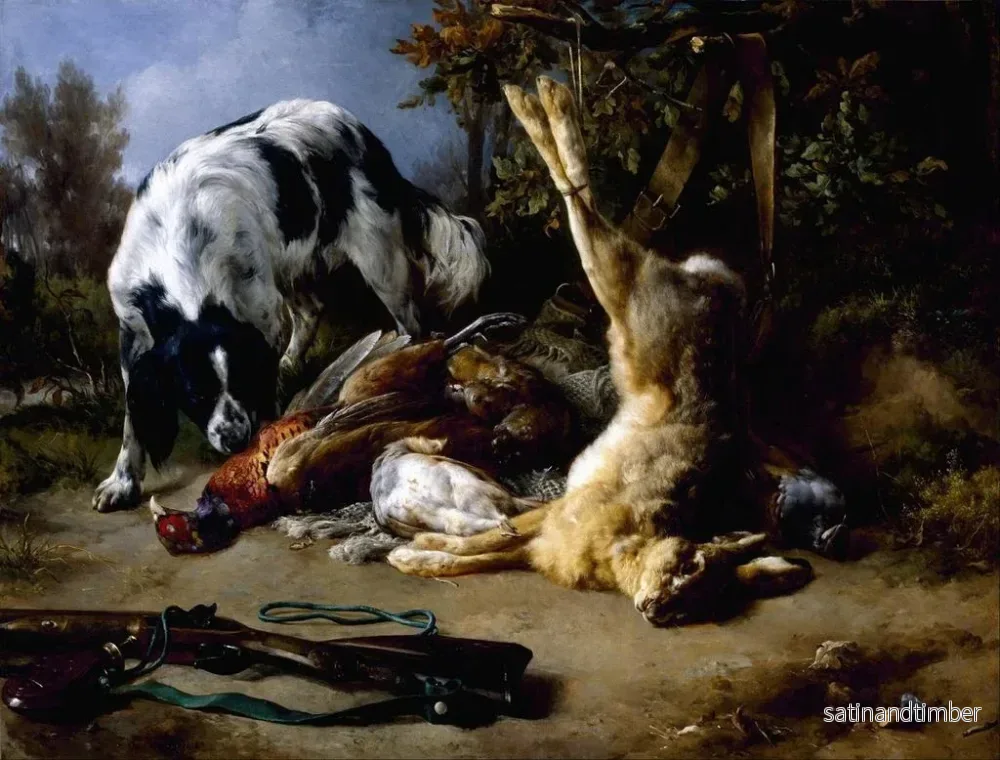 Reproduktion av målningen av spaniel med en stilleben av död jaktbyten - Jacques-Raymond Brascassat - Bild 2