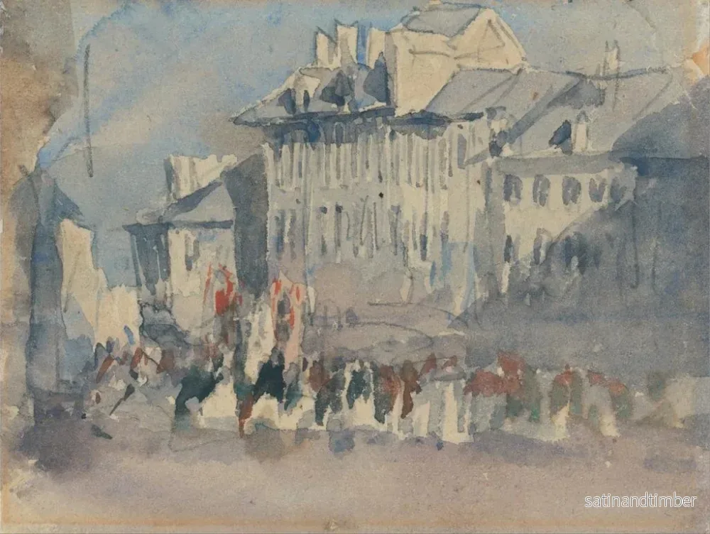 Reproduktion av målningen En religiös procession - David Cox - Bild 2