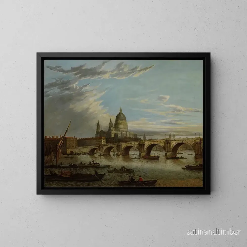 Reproduktion av målningen Vue du pont de Londres - John Paul