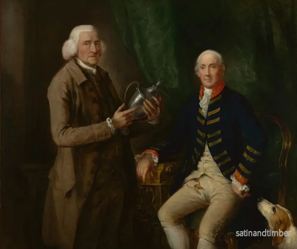 Reproduktion av målningen av William Anne Hollis, 4:e earl av Essex, som visar en skål till Thomas Clutterbuck från Watford - Thomas Gainsborough - Bild 2