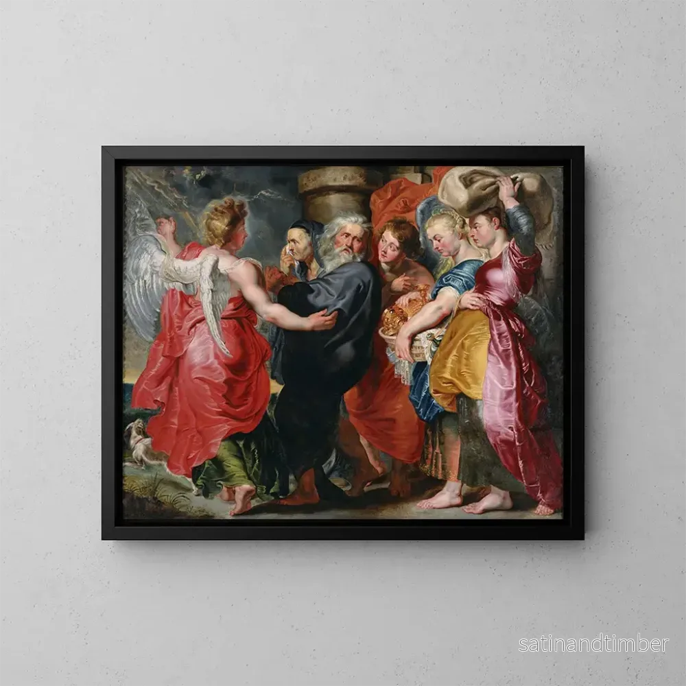 Reproduktion av målningen La fuite de Lot et de sa famille de Sodome - Jacob Jordaens