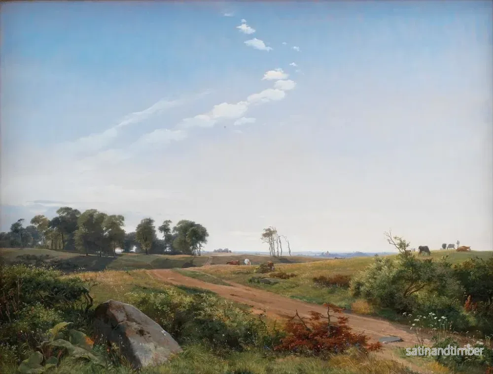 Reproduktion av målningen Landskapsmålning av Zeeland, öppen landsbygd i norra Zeeland - Johan Thomas Lundbye - Bild 2