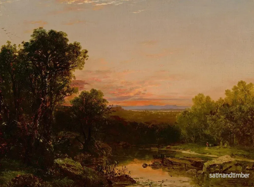 Reproduktion av målningen Solnedgång över Catskills - John Frederick Kensett - Bild 2