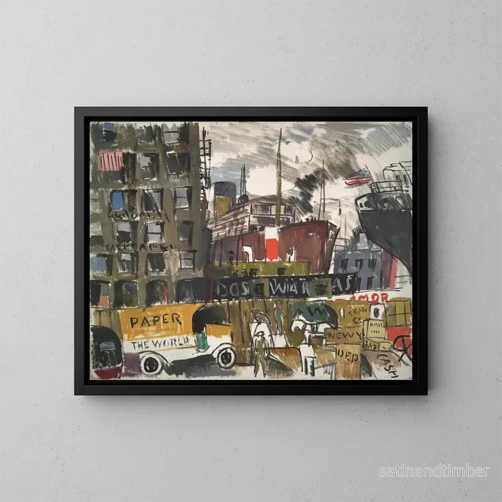 Reproduktion av målningen Quais de New York – Joaquín Torres-García Reproduktion av målningen Quais de New York – Joaquín Torres-García