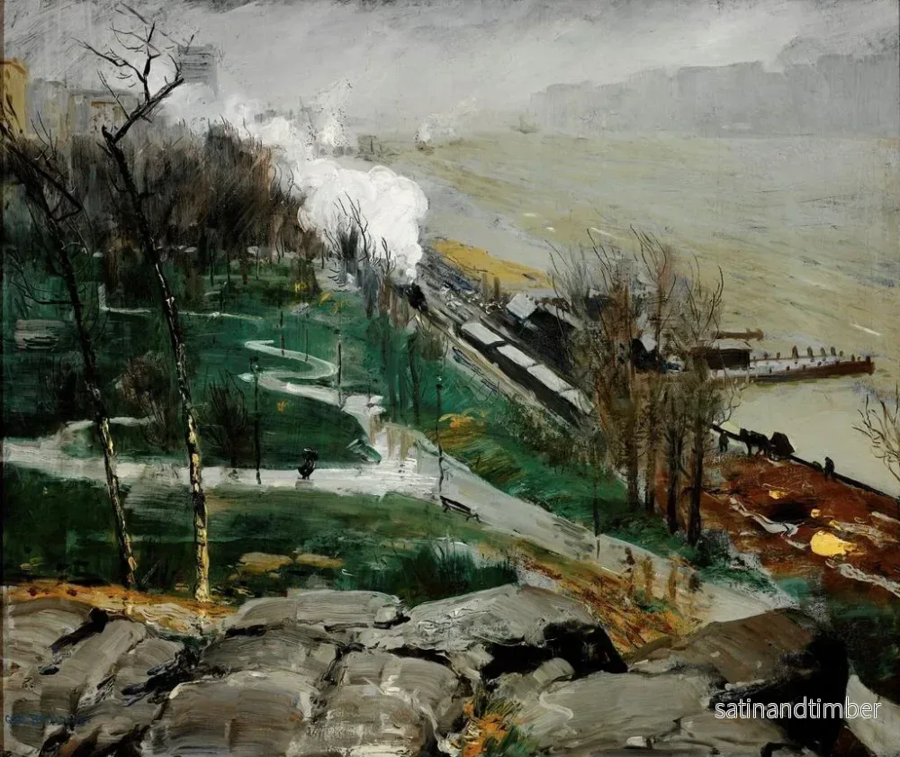 Reproduktion av målningen Regn över floden - George Wesley Bellows - Bild 2