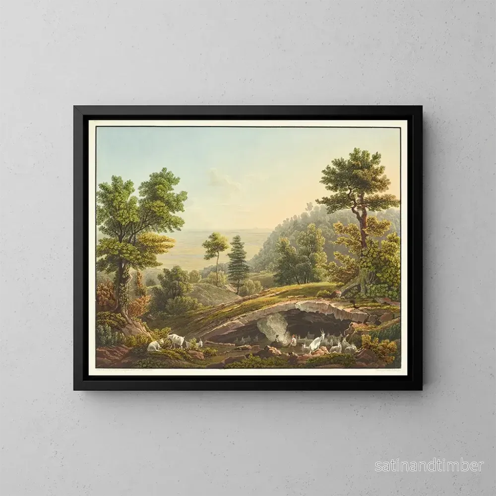 Reproduktion av målningen Vue av en scen med herdar i Jura - Gabriel Lory den Yngre