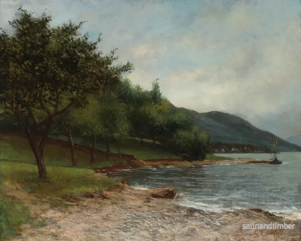 Reproduktion av målningen La Rive du lac Léman - Gustave Courbet - Bild 2