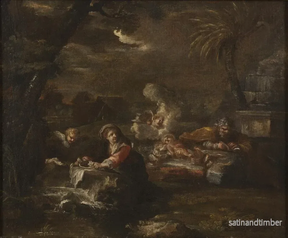 Reproduktion av målningen Repos pendant la fuite en Égypte - Giovanni Battista Pace - Bild 2