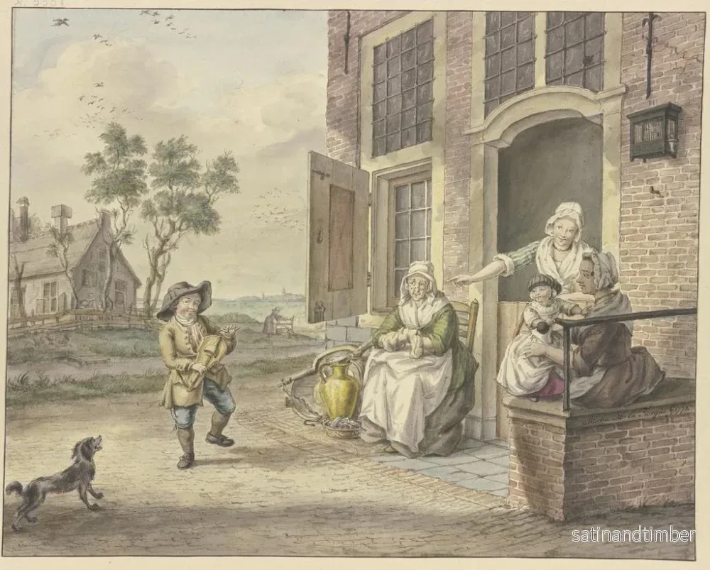 Reproduktion av målningen av en pojke från Savojen som dansar framför ett hus - Maria Margaretha la Fargue - Bild 2