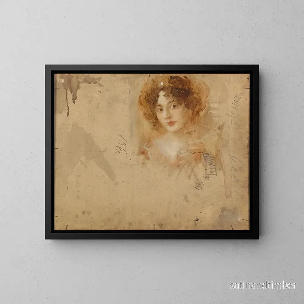 Reproduktion av målningen Dame i hatt i en gul klänning - Eduard Veith