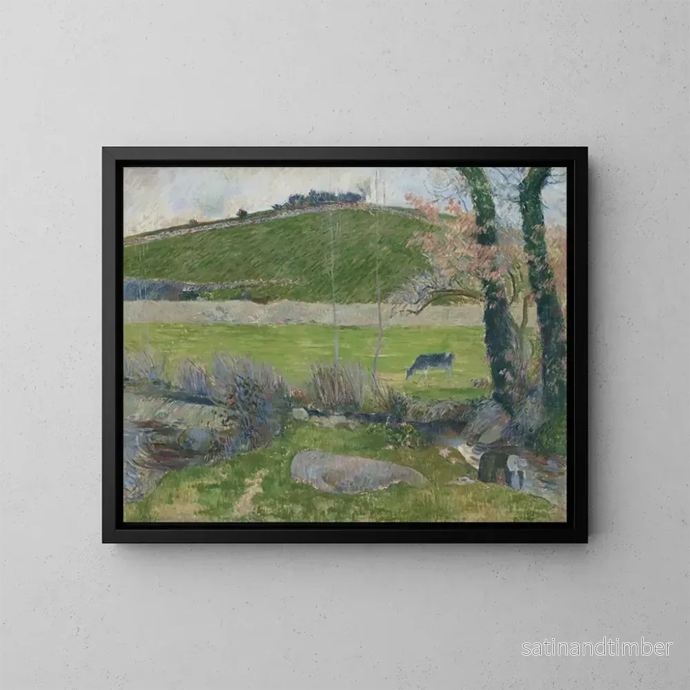 Reproduktion av målningen På Aven uppströms Pont-Aven - Paul Gauguin