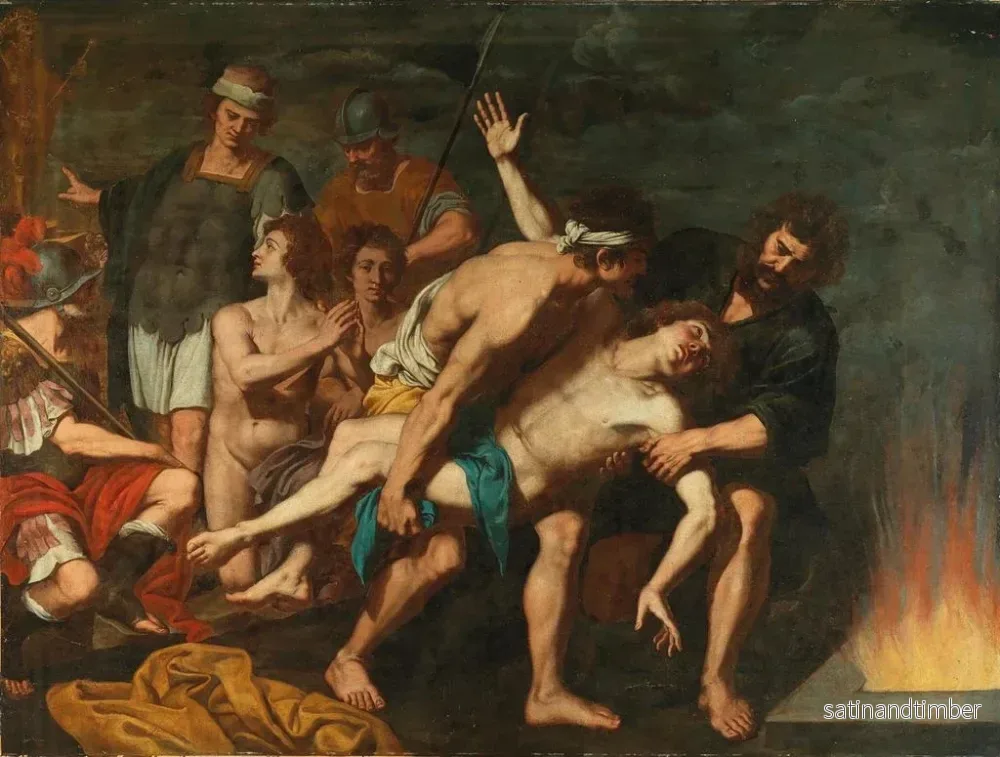 Reproduktion av målningen Les trois Hébreux dans la fournaise ardente - Giuseppe di Guido - Bild 2