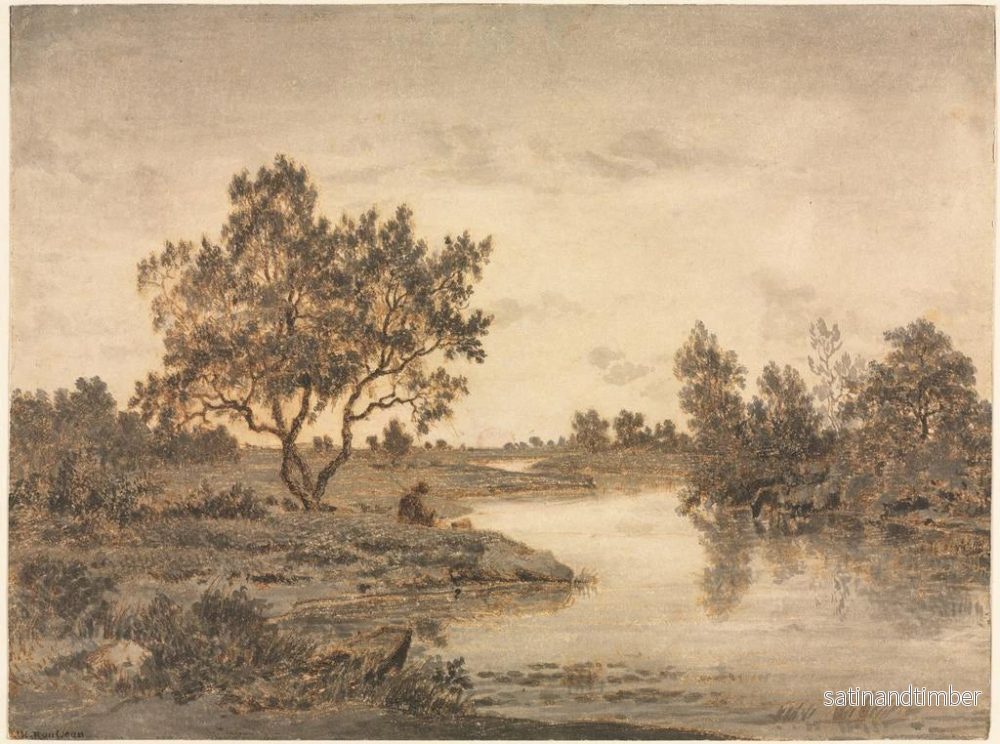Reproduktion av målningen Le Pêcheur - Théodore Rousseau - Bild 2