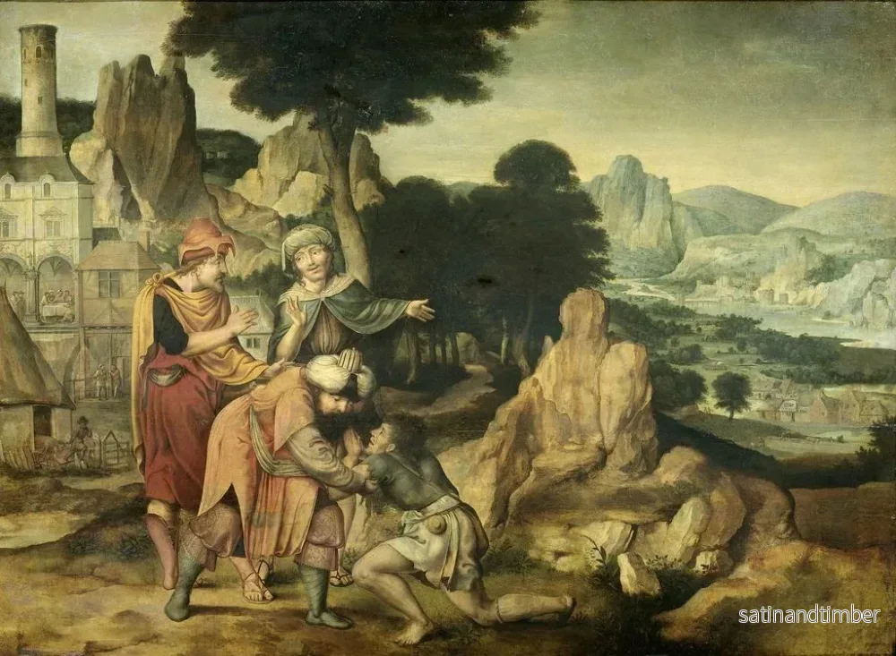 Reproduktion av målningen La parabole du fils prodigue - Cornelis Massijs - Bild 2