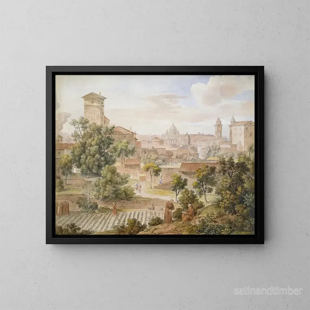Reproduktion av målningen Vue du monastère de San Isidoro sur Saint-Pierre à Rome - Joseph Anton Koch