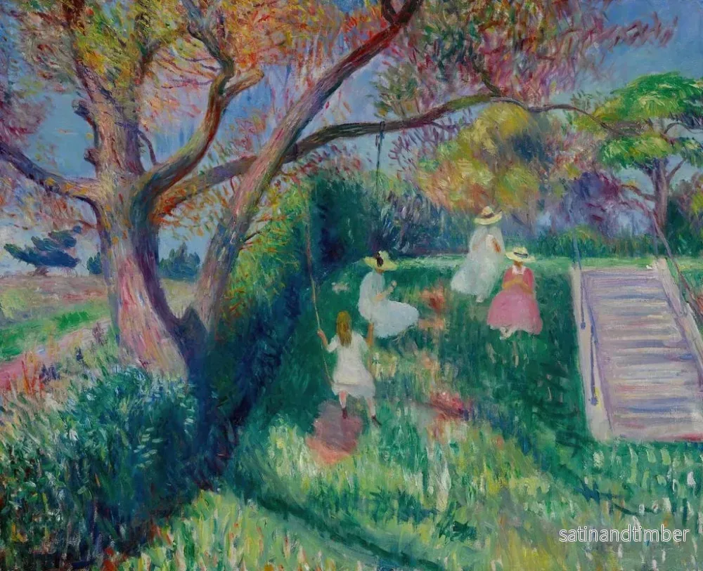 Reproduktion av målningen Le Balancement - William James Glackens - Bild 2
