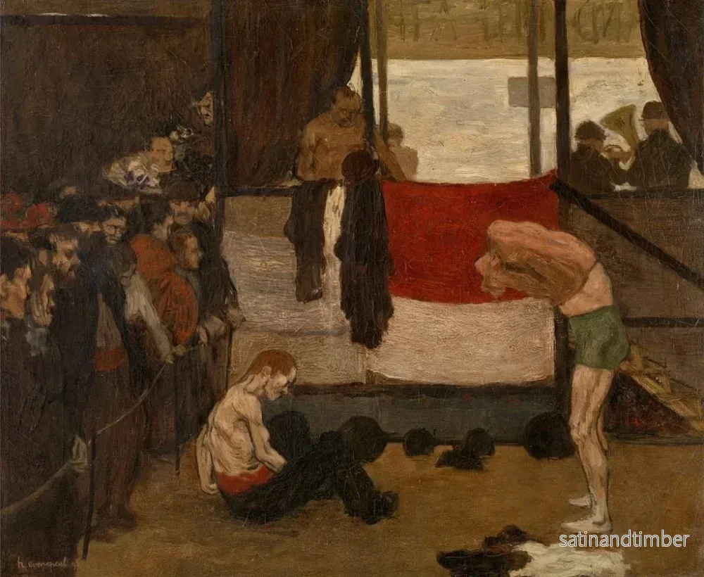 Reproduktion av målningen Bâtiment de lutte à une foire - Henri Evenepoel - Bild 2