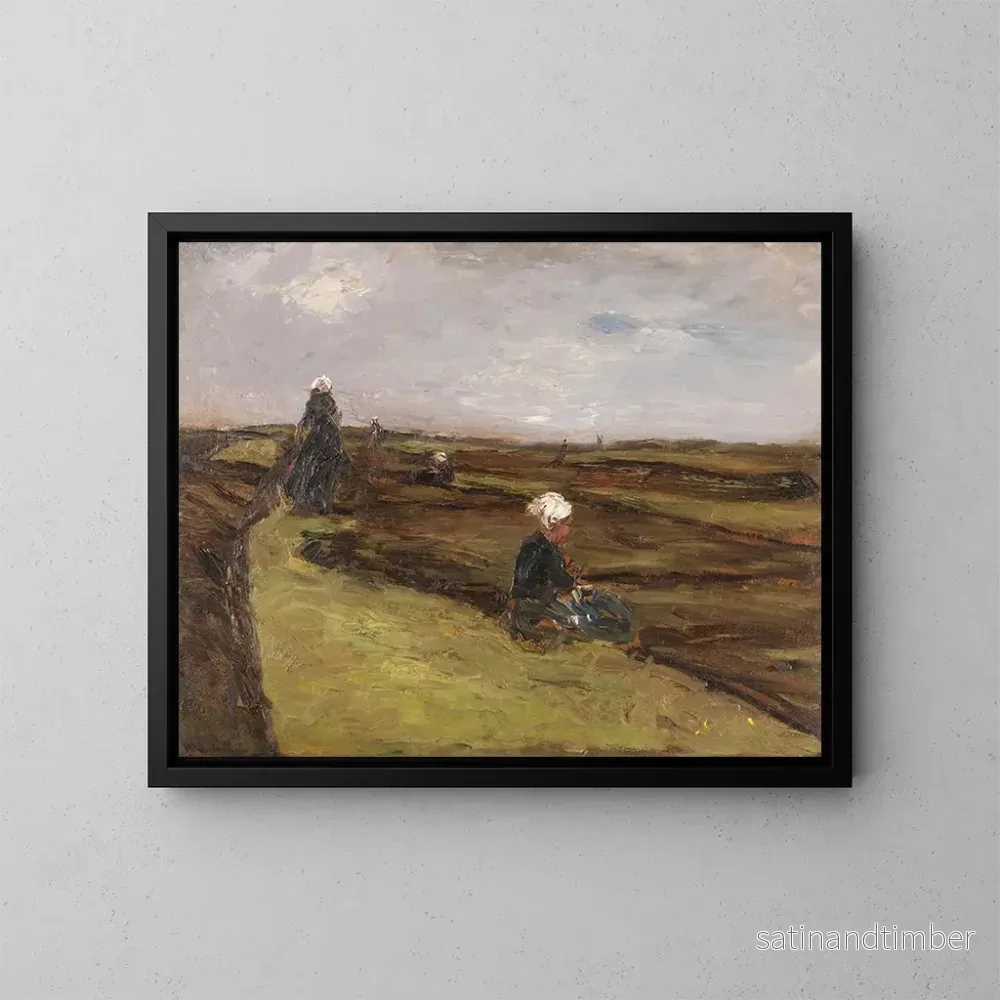 Reproduktion av målningen Les repreneuses de filets - Max Liebermann