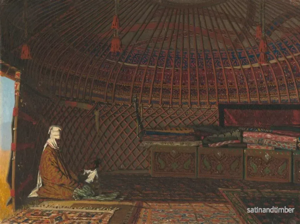 Reproduktion av målningen Inuti en rik kirgizs tält - Vasily Vereshchagin - Bild 2
