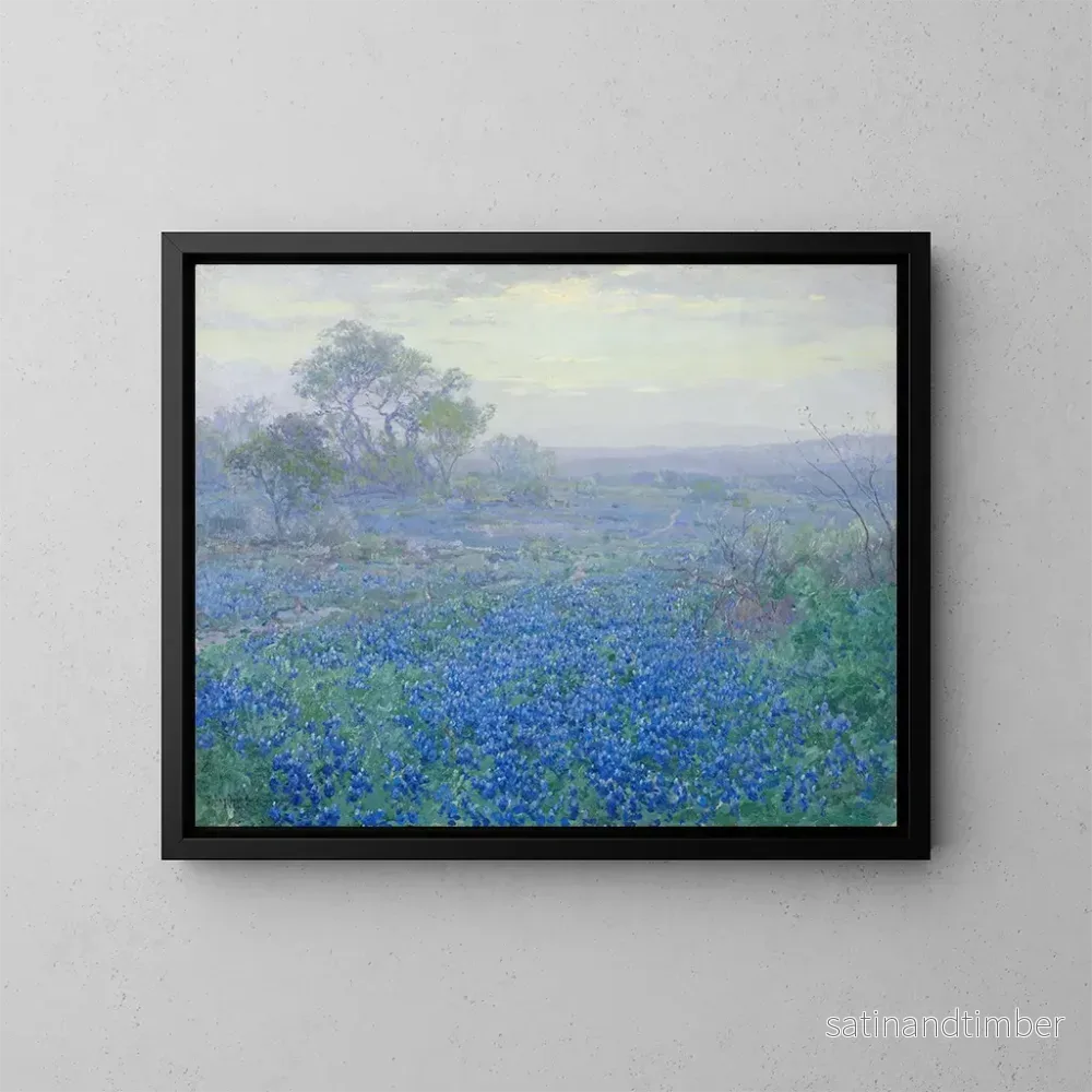 Reproduktion av målningen En molnig dag, blåblommor nära San Antonio, Texas – Julian Onderdonk