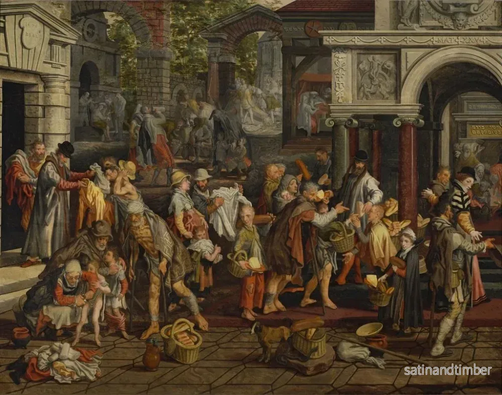 Reproduktion av målningen av de kristna barmhärtighetsverken - Pieter Aertsen - Bild 2