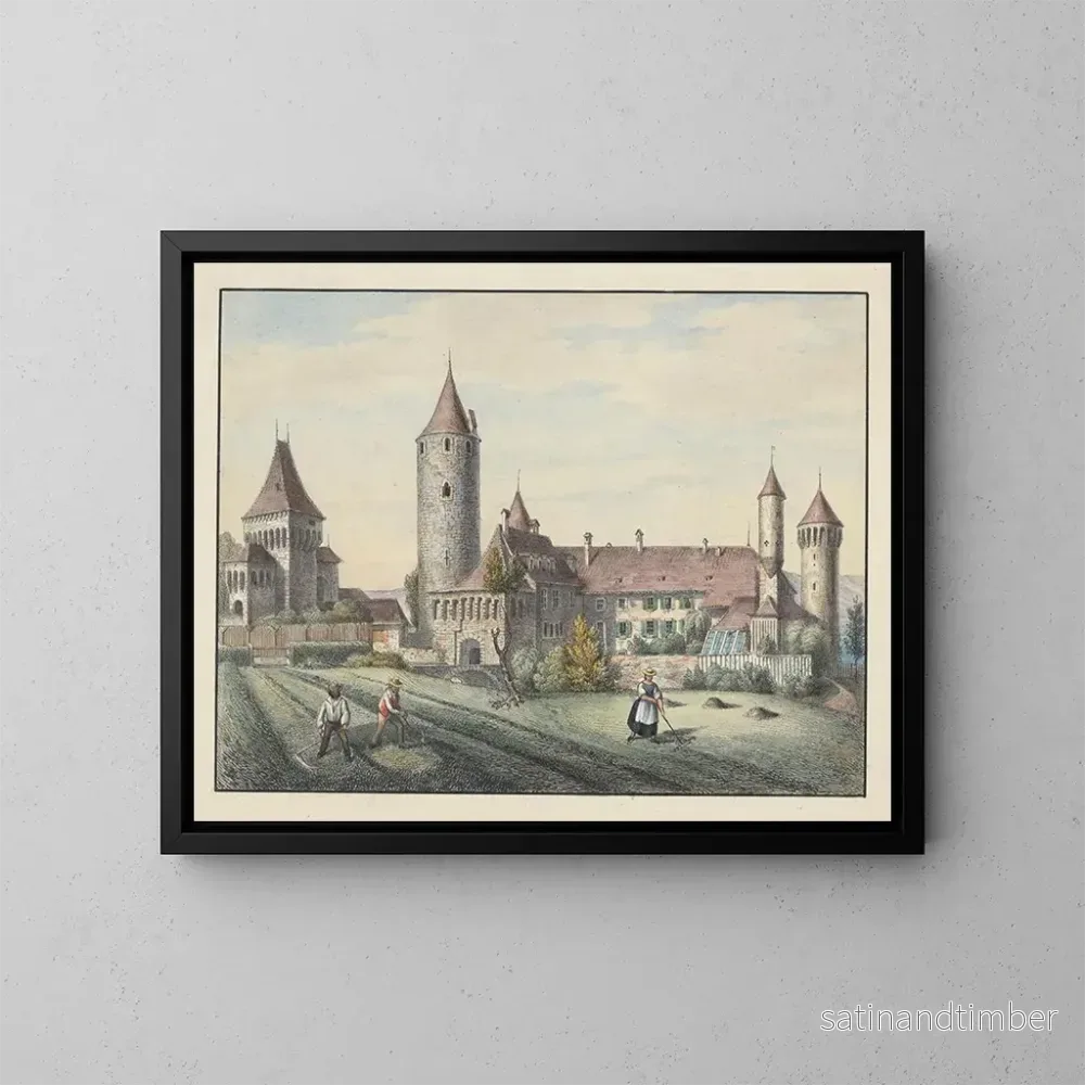 Reproduktion av målningen Estavayer - Johann Friedrich Wagner